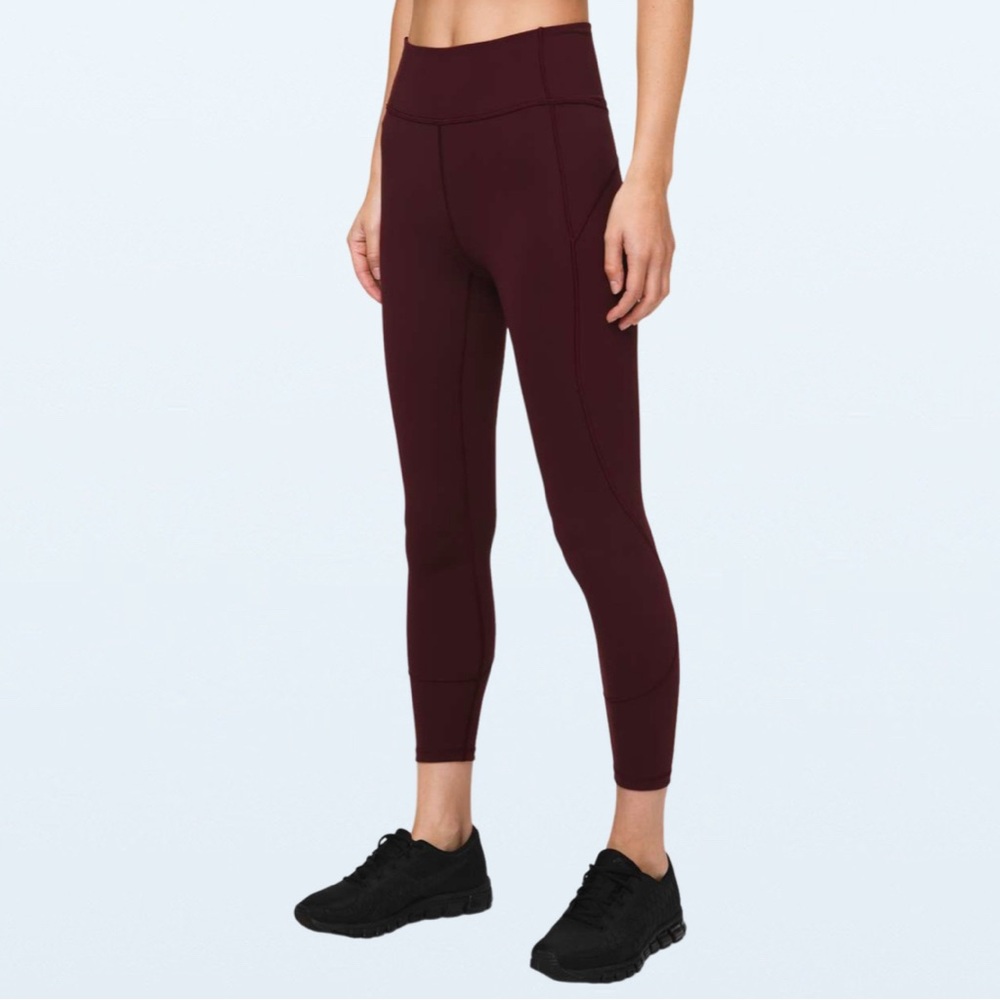 Lululemon (Like New) In Movement Tight 25" *Everlux in Garnet, Size 2